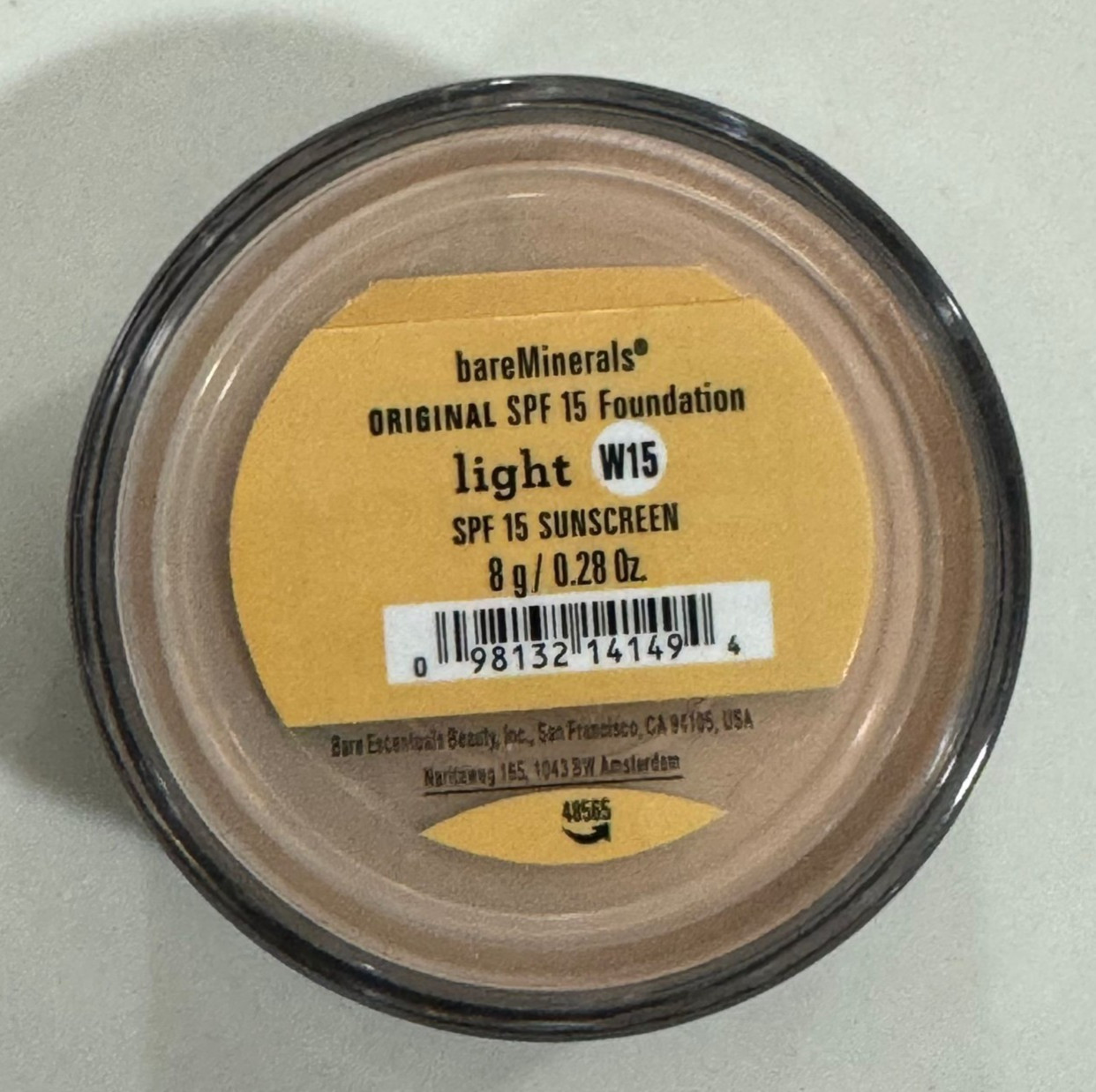 bareMinerals Original SPF 15 Foundation Light W15 8g 0.28oz Loose Powder Makeup