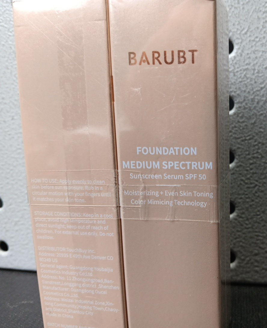 2 x Barubt Foundation Medium Spectrum Sunscreen Serum SPF 50 1.4oz NEW (bn)