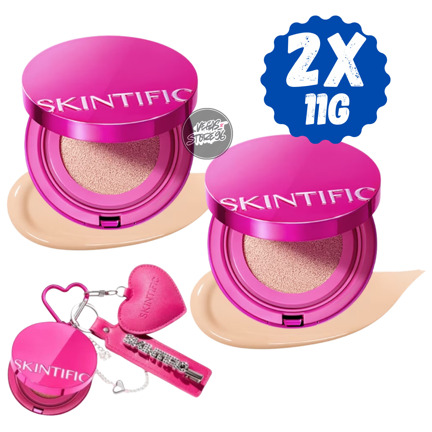 SKINTIFIC Cover Glow Perfect Pink Cushion Radiant Finish 00 Porcelain (2x 11g)