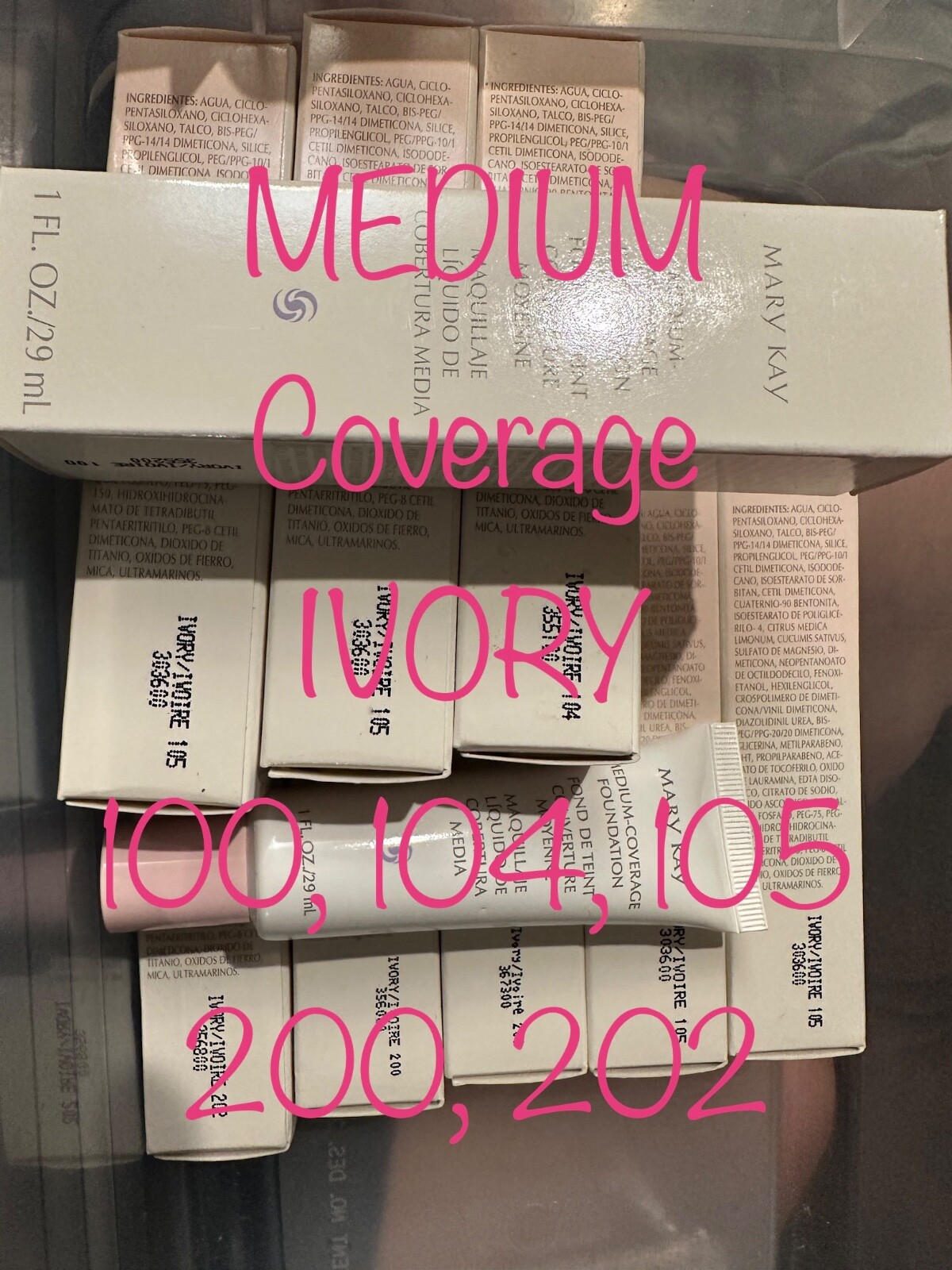 Mary Kay Foundation Medium coverage You Pick! Ivory Beige 100, 105, 300, 400,402