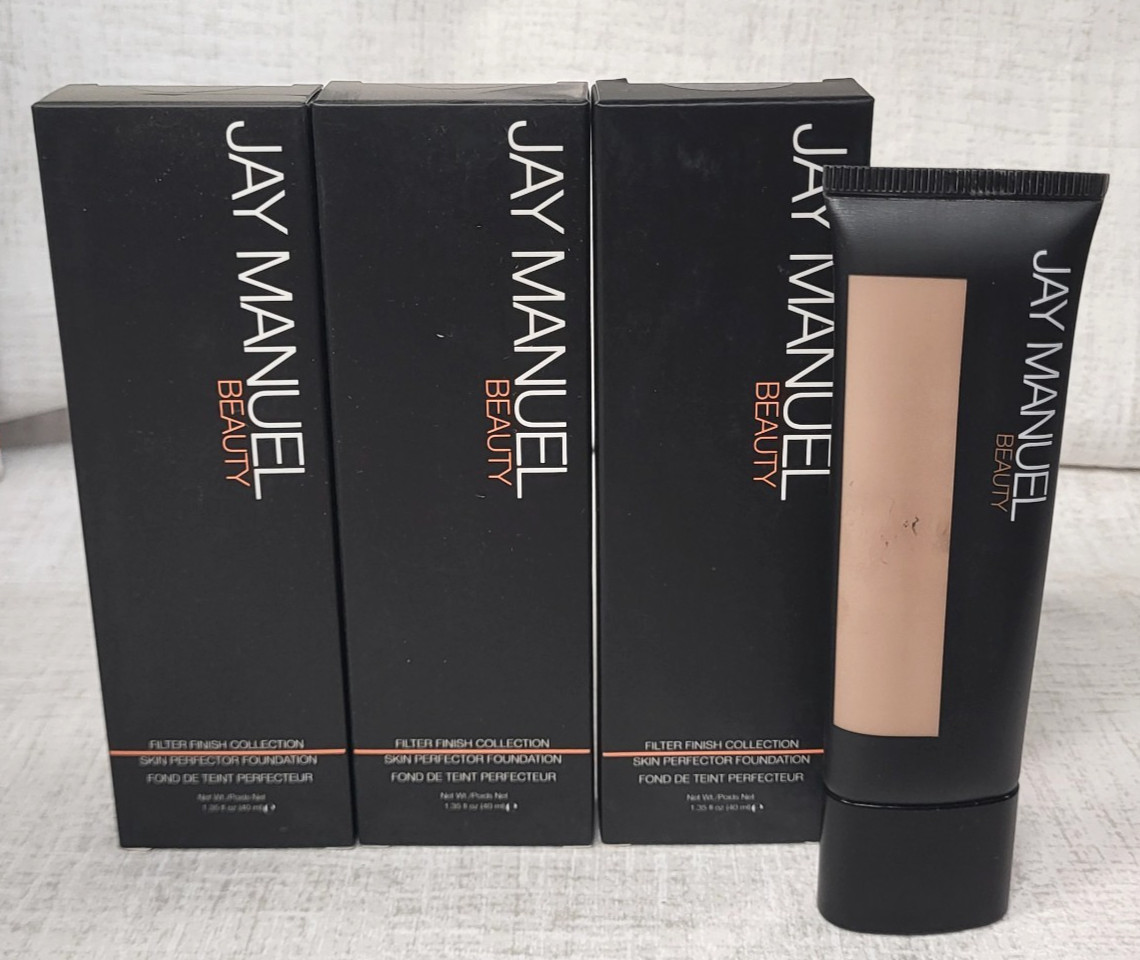 3 x JAY MANUEL Filter Finish Collection Skin Perfector Foundation #MEDIUM 2 NEW