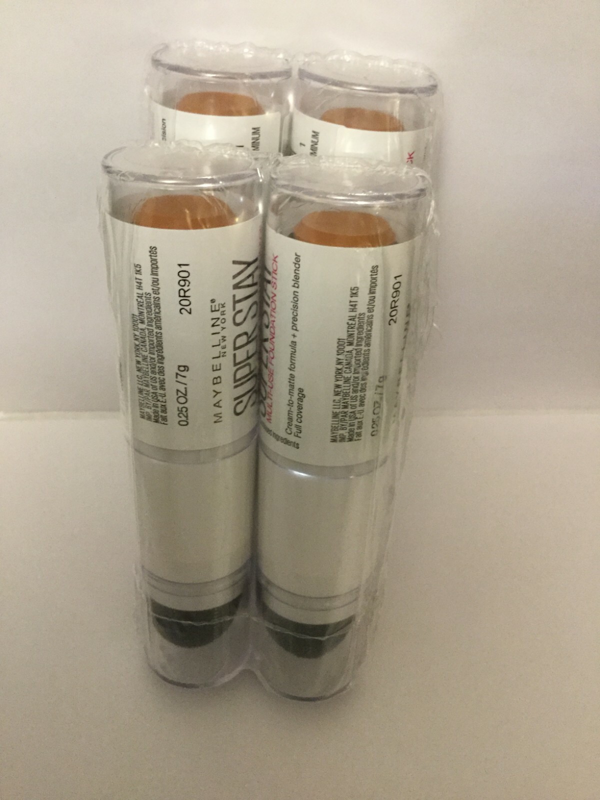 4 X Maybelline Super Stay Multi Use Foundation Stick, #320 Honey NEW.