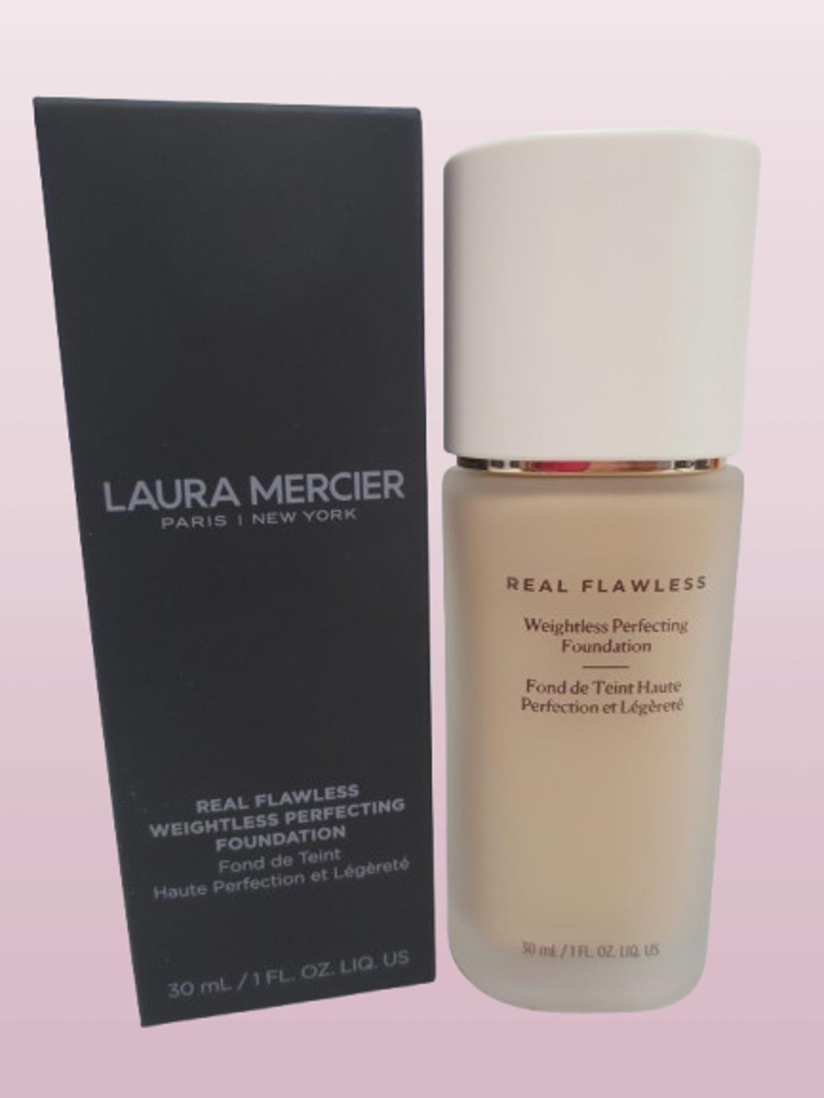 LAURA MERCIER REAL FLAWLESS WEIGHTLESS PERFECTING FOUNDATION 2C2 SOFT SAND 1 OZ.