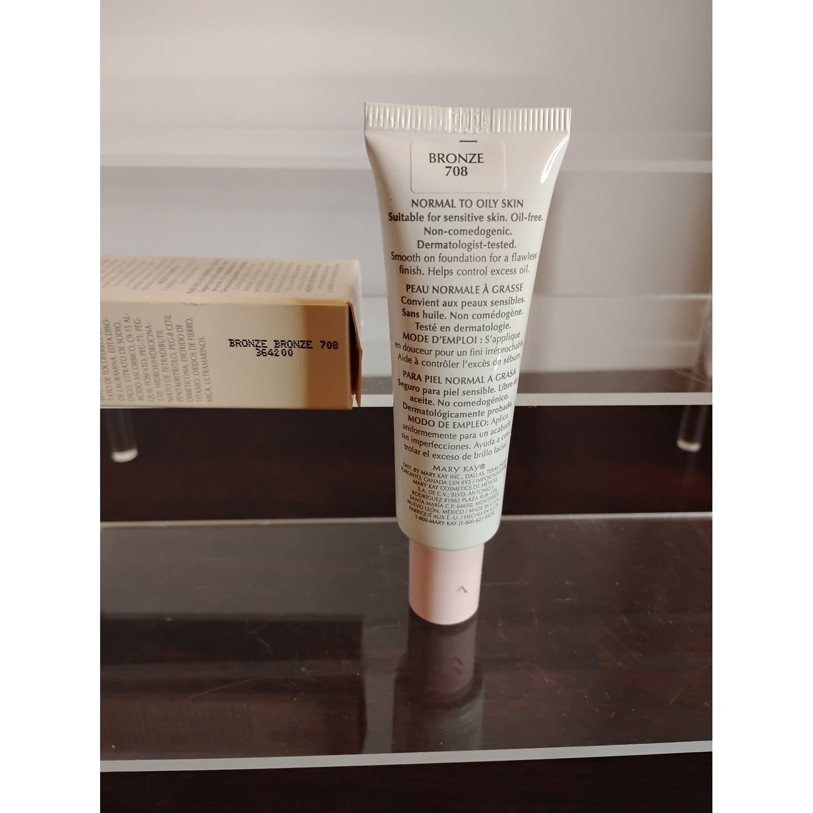 Mary Kay Medium Coverage Foundation Bronze 708 Normal to Oily Skin 1 fl oz NIB