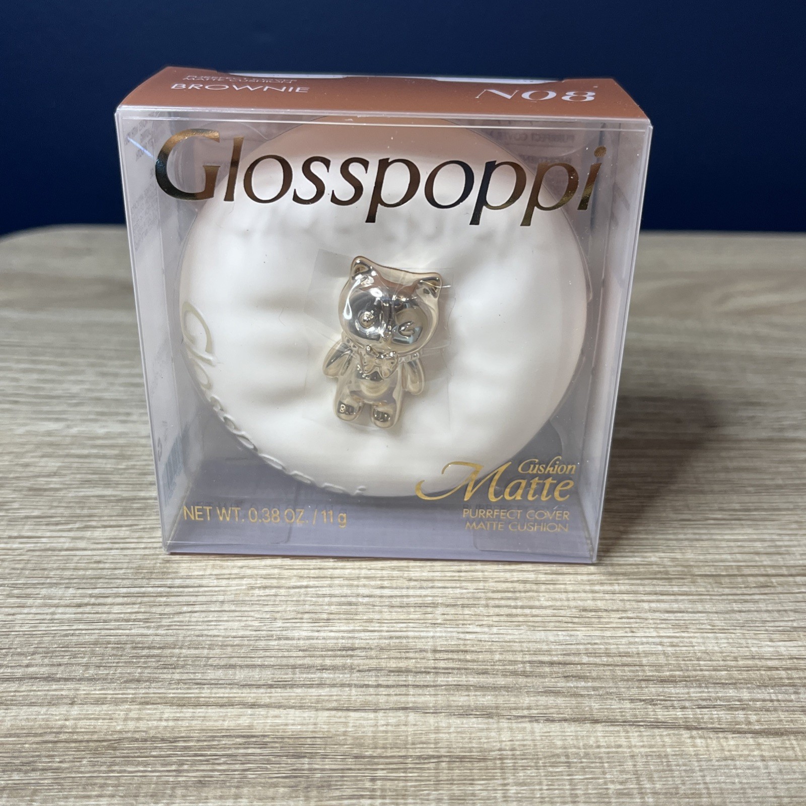 Glosspoppi Purrfect Cover Pore Blurring Powder Foundation N08 Brownie 8.5g
