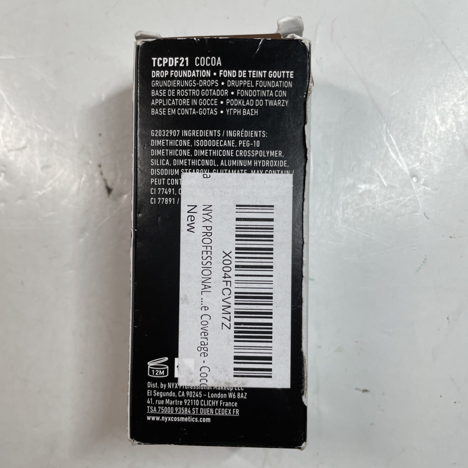 NEW (2-PK) NYX Total Control Pro Drop Foundation TCPDF21 COCOA Dark Brown