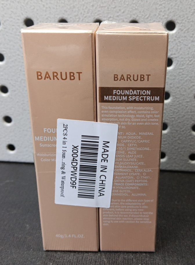 2 x Barubt Foundation Medium Spectrum Sunscreen Serum SPF 50 1.4oz NEW (bn)