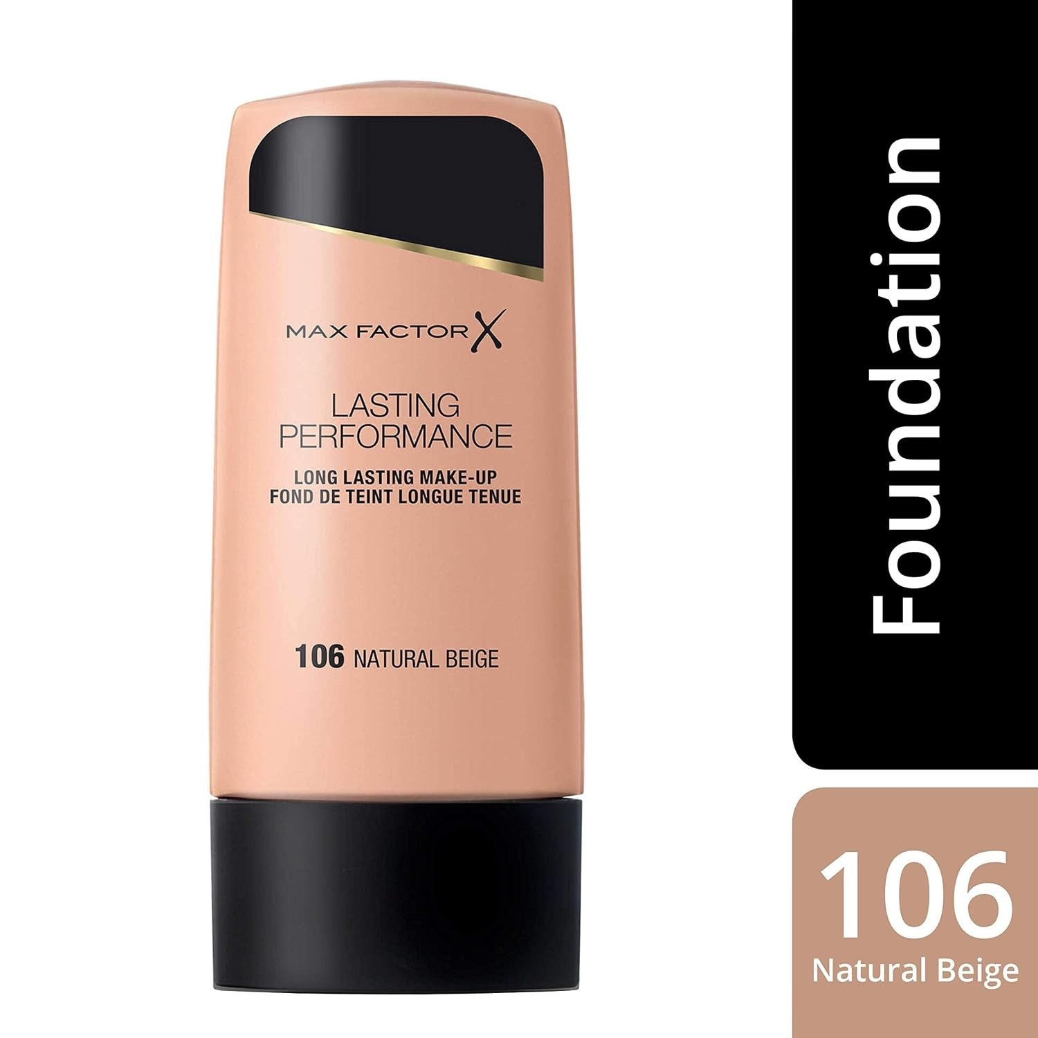 Long Lasting Performance Foundation No.106 – Natural Beige, 1.1 Oz, Matte Finish