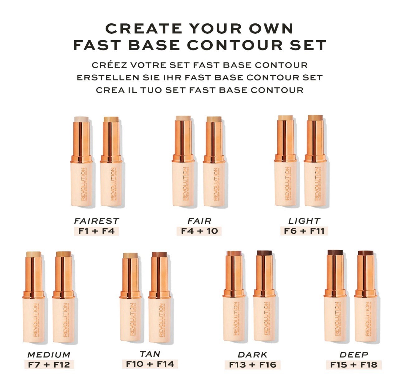 Makeup Revolution Beauty Fast Base Stick Foundation Travel Easy Clean Beauty F5