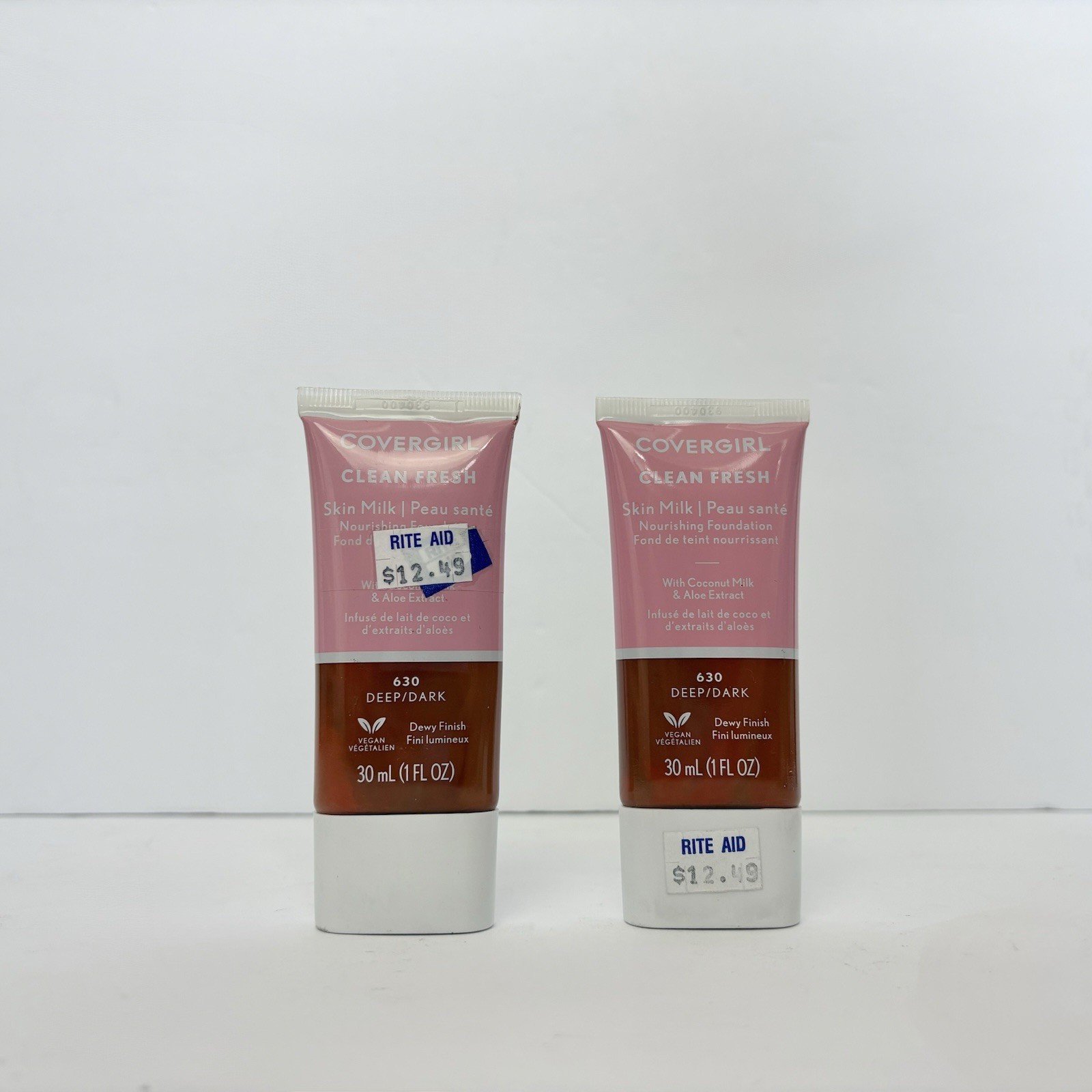 Lot of 2 COVERGIRL Clean Fresh Skin Milk Foundation 630 Deep/Dark – Niacinamide