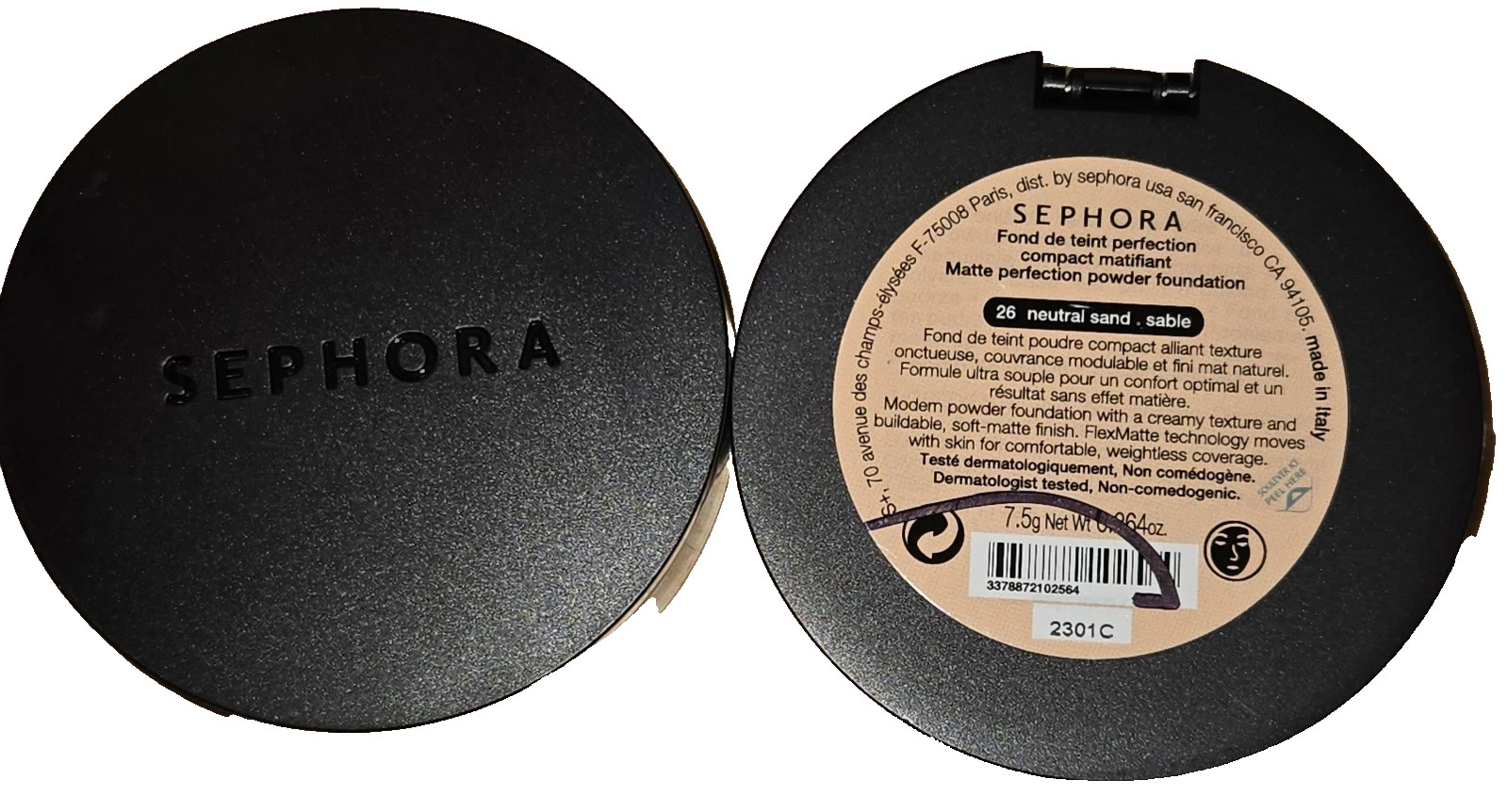 Lot of 2 ~ Sephora Matte Perfection Powder Foundation ~ 26 Neutral Sand ~ NEW
