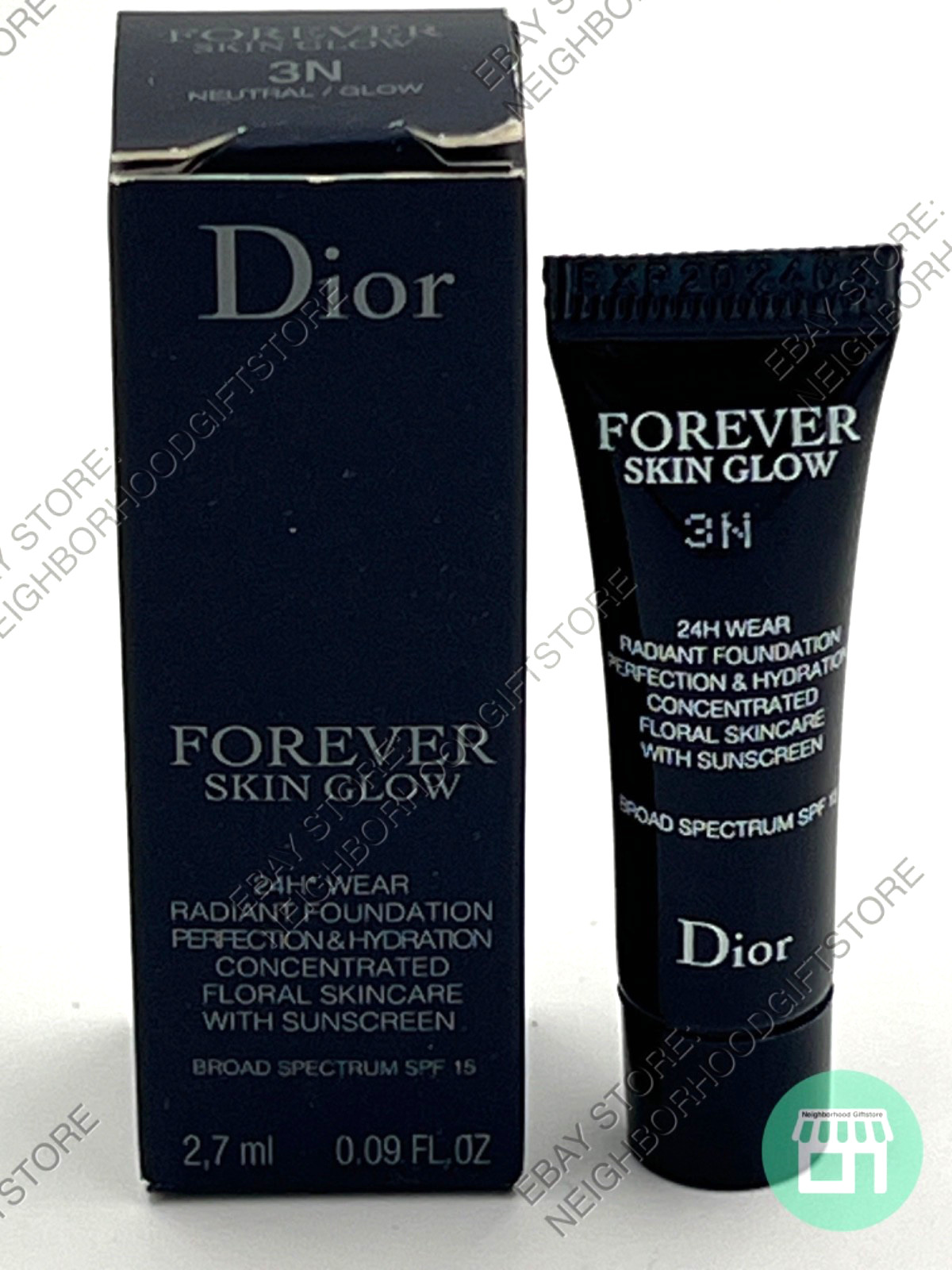 Dior Forever Skin Glow 24H Wear Radiant Foundation 3N 2.7ml/0.09oz Mini Sz. NEW