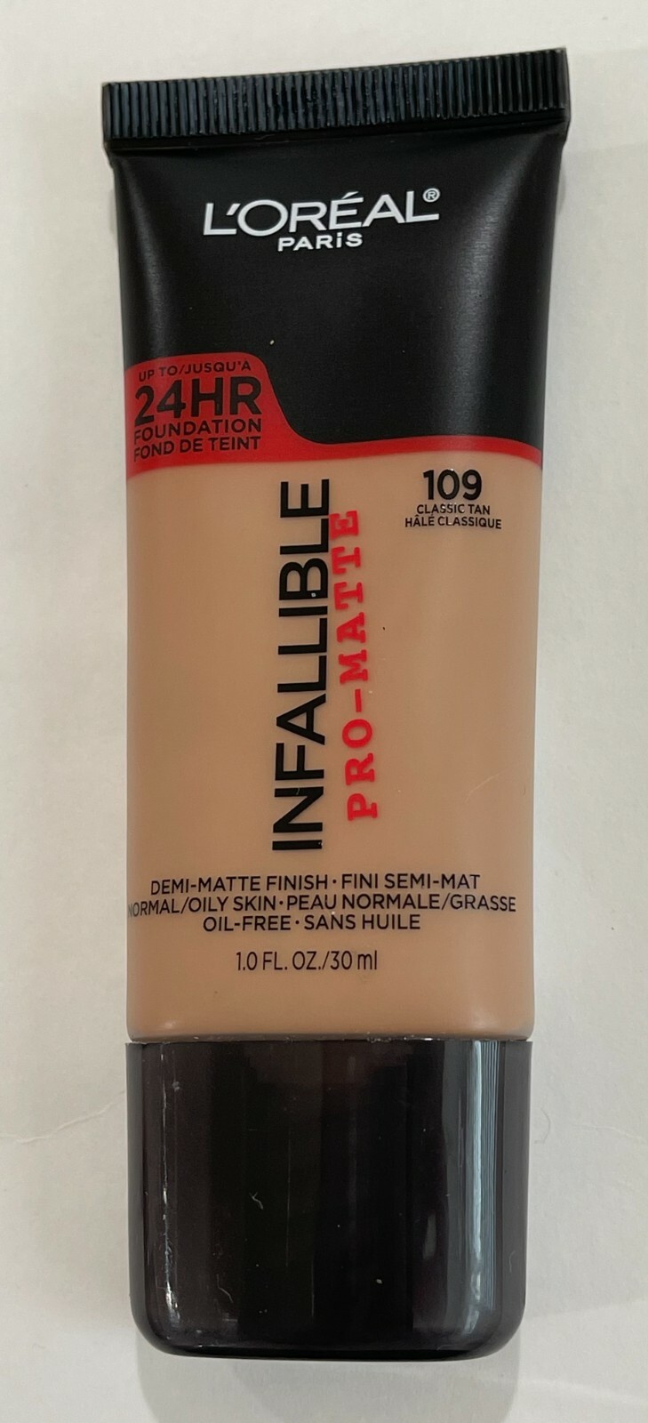 L’Oreal Infallible Pro Matte Foundation – 109 Classic Tan – 1 fl oz / 30 ml