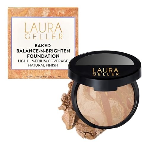 Baked Color Correcting Powder Foundation – Light – Buildable Coverage, Demi-Matt