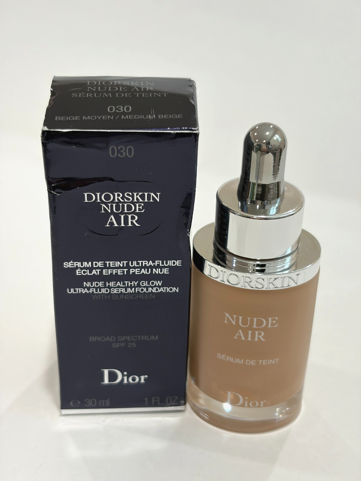 Diorskin Nude Air Healthy Glow Ultra Fluid Serum Foundation Spf 25 – 030 – 1 oz
