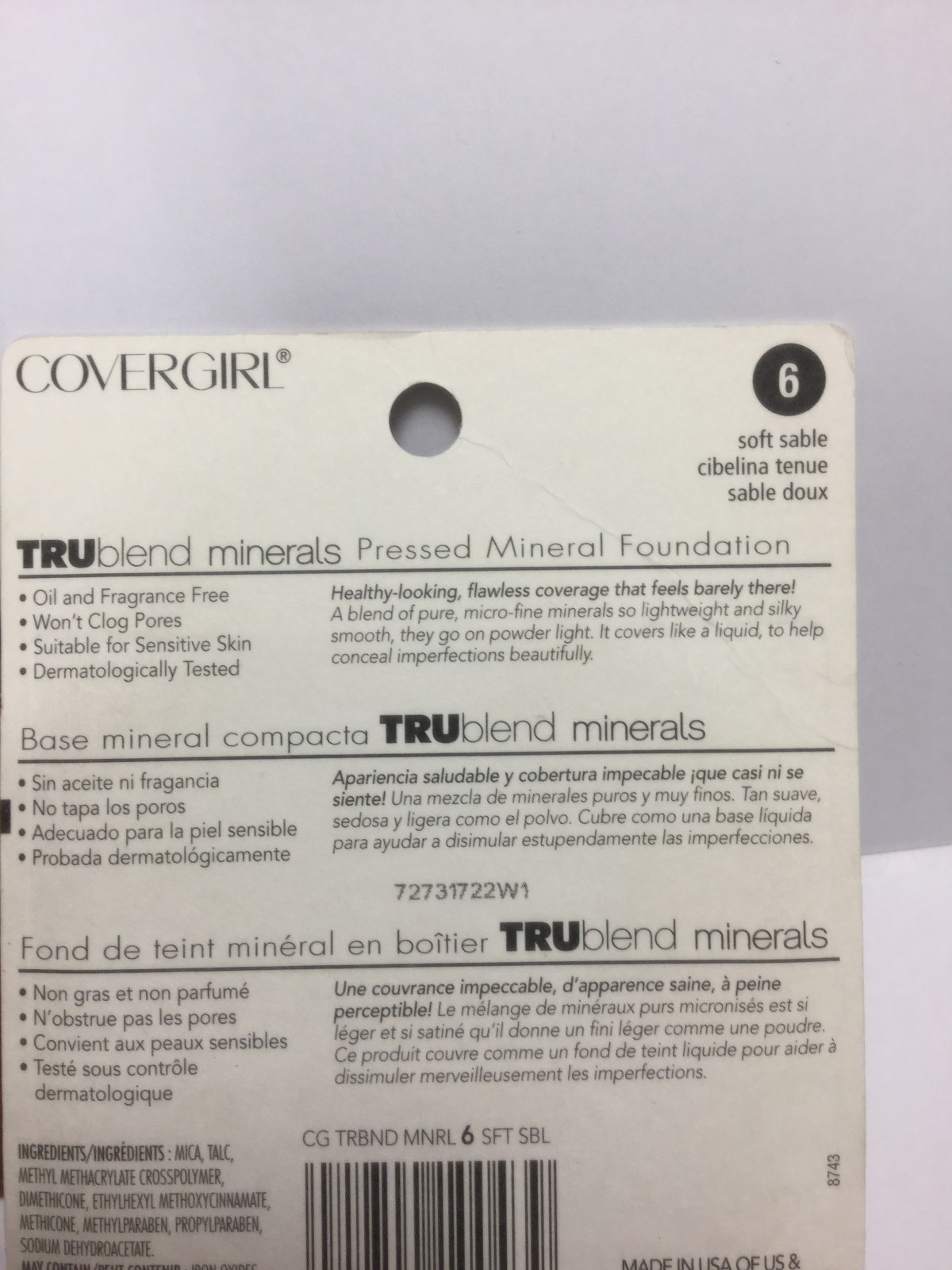 LOT OF 4 X CoverGirl Trublend Minerals Pressed Mineral Foundation Soft Sable #6