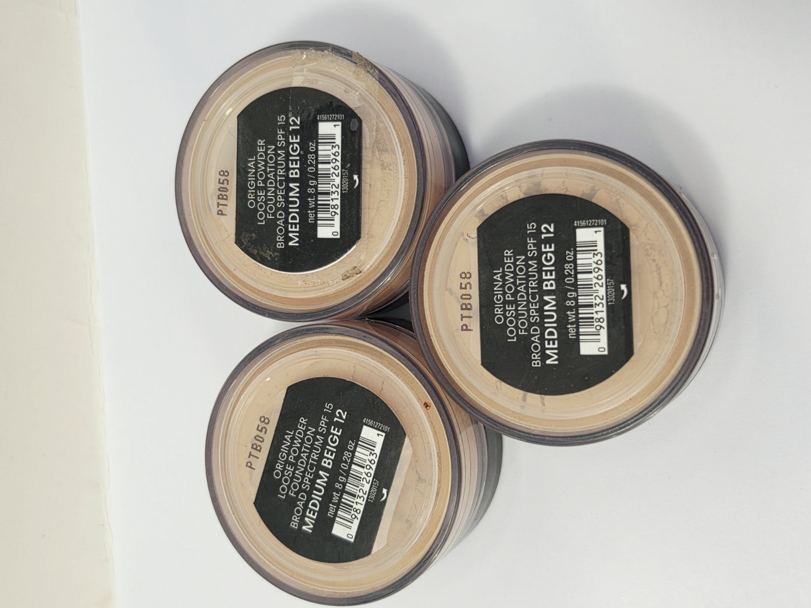 (3) bareMinerals Original Powder Foundation Medium Beige 12 SPF 15 .28oz