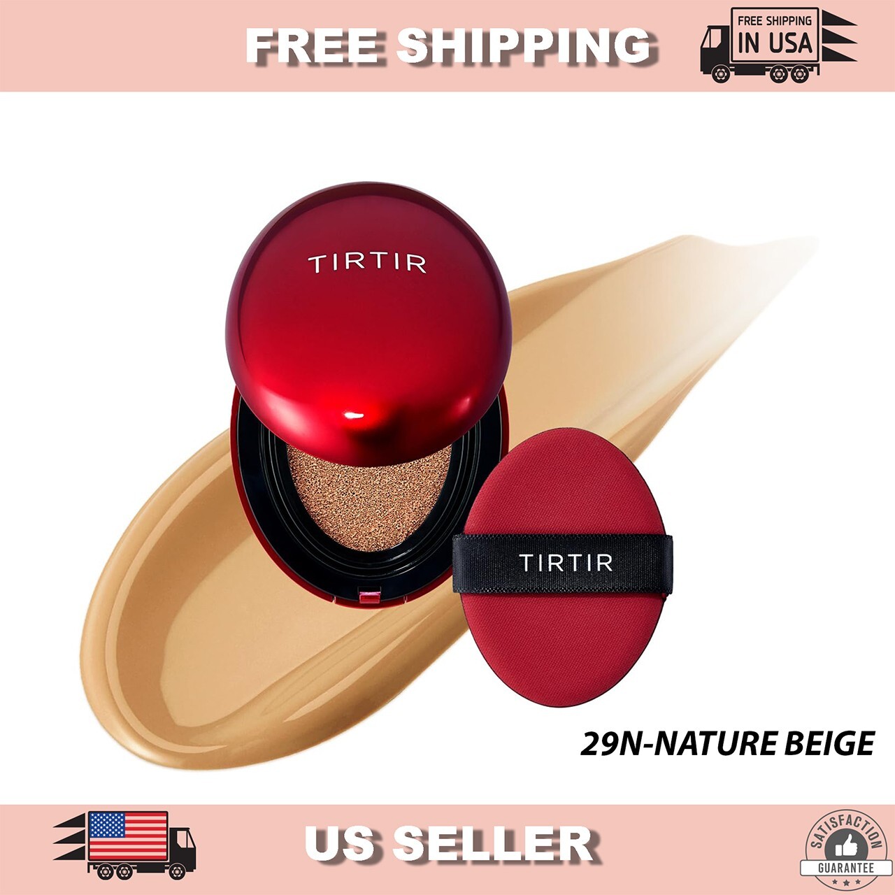 TIRTIR Mask Fit Red Cushion Foundation 29N NATURE BEIG SPF 40 [KOREAN US SELLER]