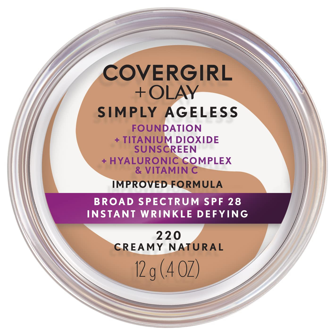 & Olay Simply Ageless Instant Wrinkle-Defying Foundation, Creamy Natural 0.44 Fl