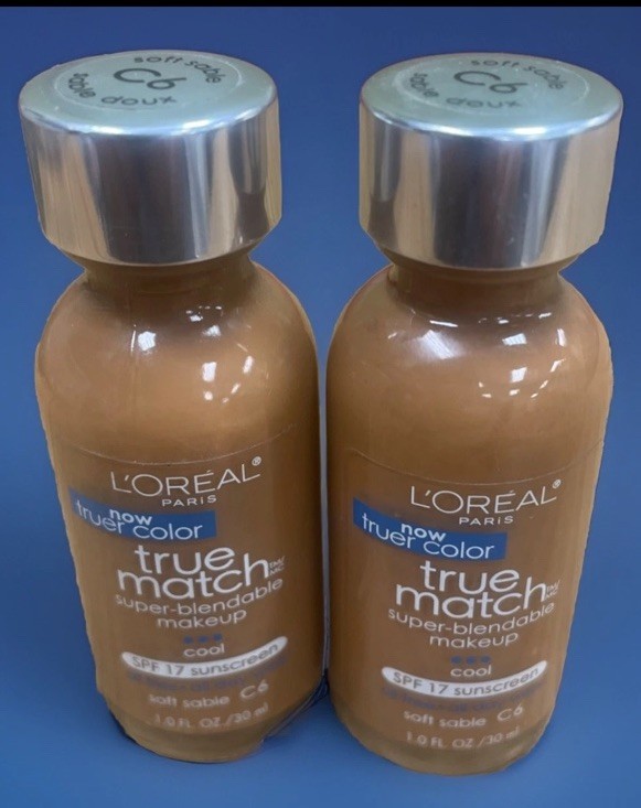Loreal True Match Super Blendable Makeup Foundation C6 Soft Sable Cool 2 Bottles