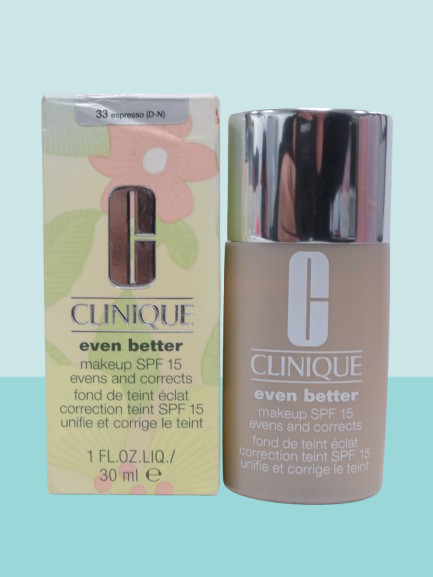 CLINIQUE EVEN BETTER MAKEUP SPF15 EVENS AND CORRECTS 33 ESPRESSO NWB LOT OF 2