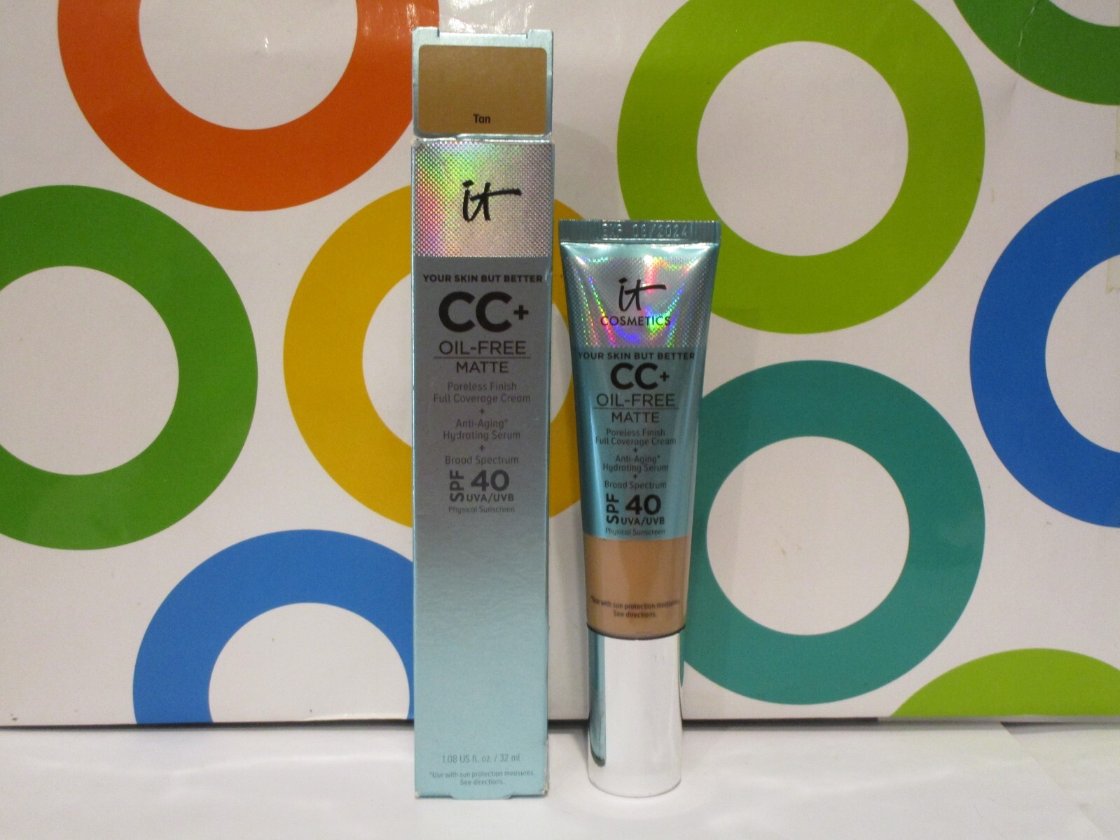 IT COSMETICS ~ CC+ OIL FREE MATTE COVERAGE CREAM ~ TAN ~ 1.08 OZ