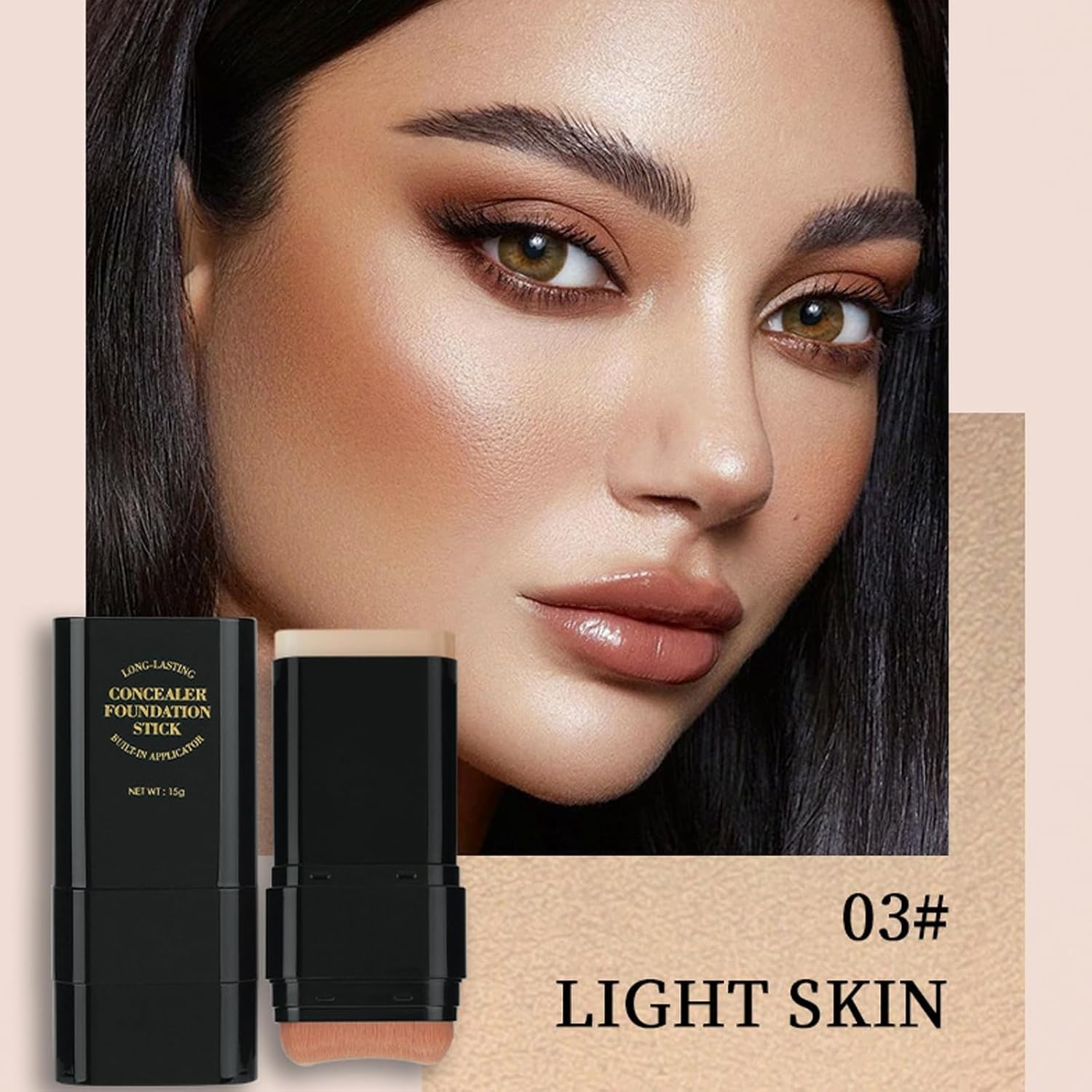 Waterproof Full Coverage Foundation Stick with Brush for Effortless Beauty