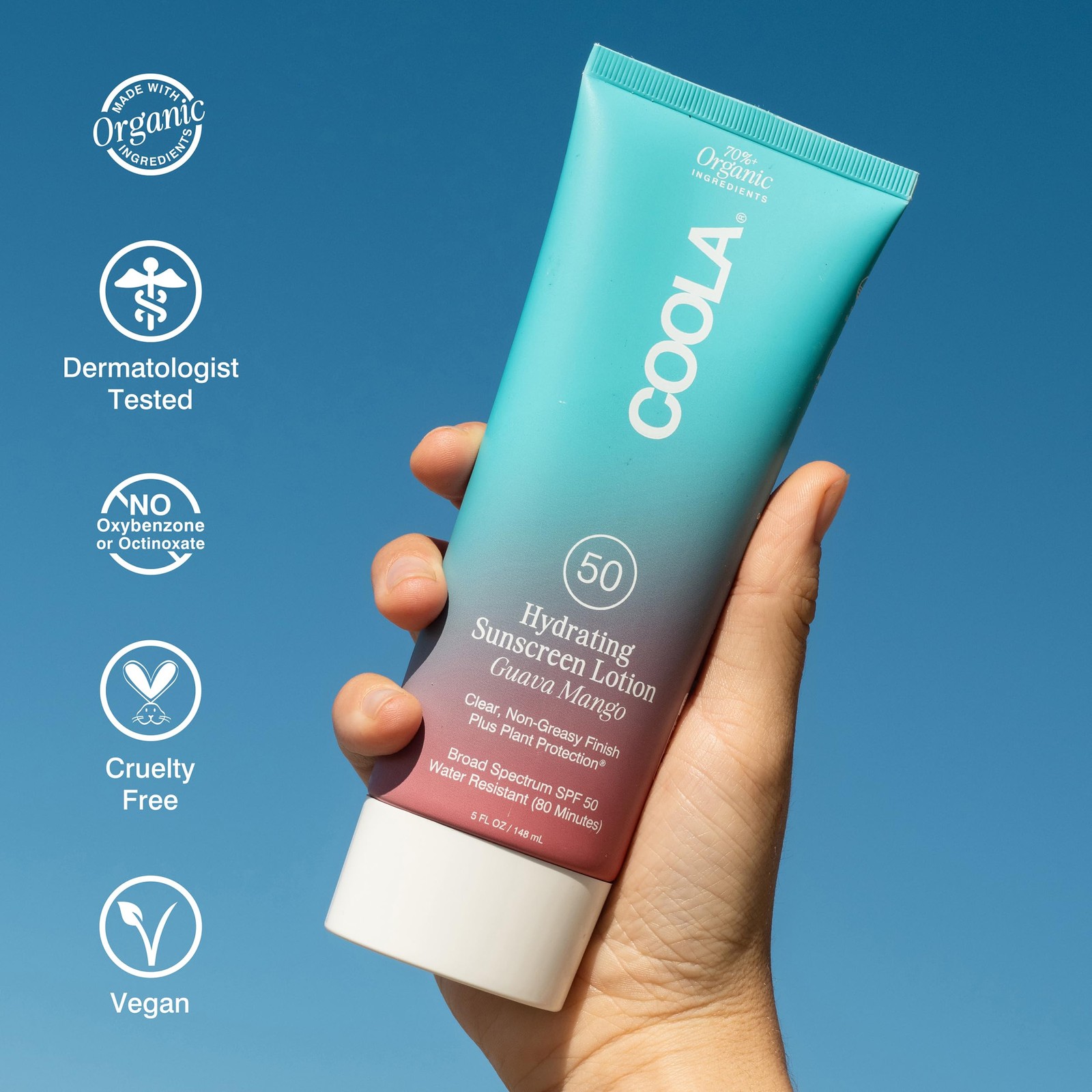 COOLA Organic Sunscreen SPF 50 Sunblock Body 5 Fl Oz (Pack of 1), 5 FL OZ