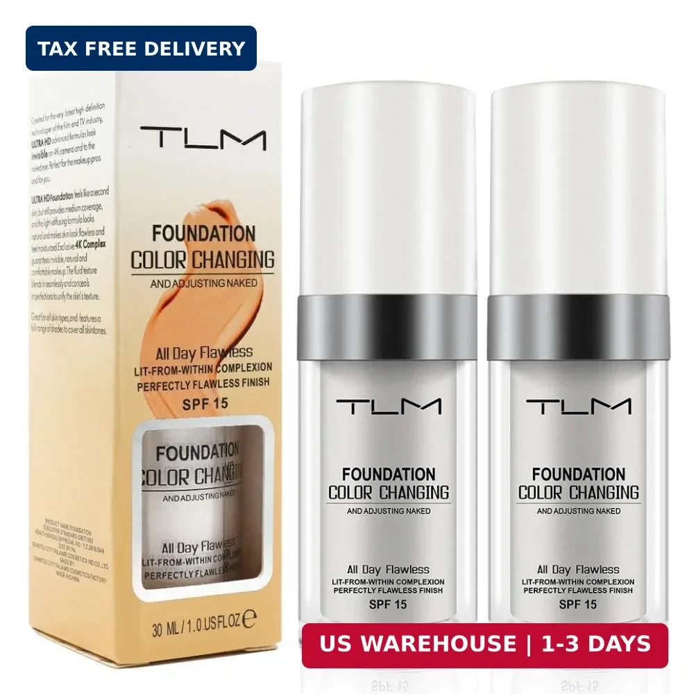 TLM Colour Changing Foundation, 2Pack Flawless Color Changing Foundation Makeup