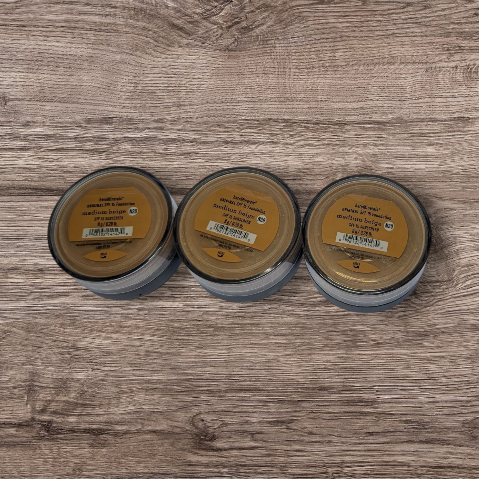 3 X Bareminerals Foundation Medium Beige N20 8g (Lot/Pack Of 3).