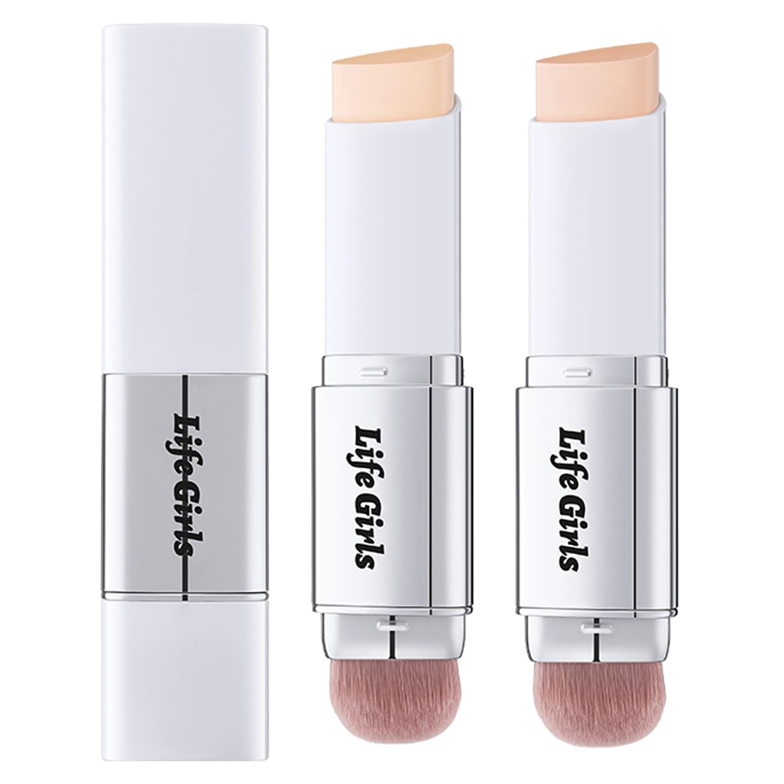 2 Colors Color Changing Foundation Stick, 2-in-1 Blanc Cover Cream Stick with…
