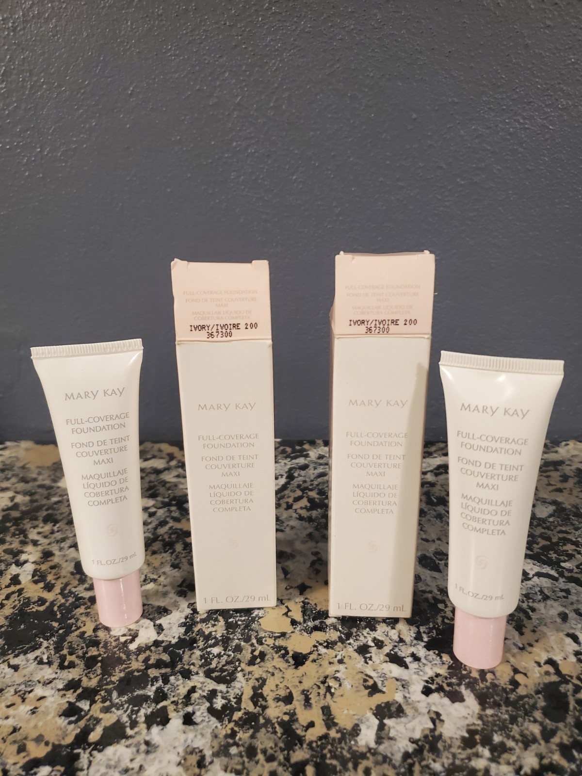 Mary Kay Full Coverage Foundation Ivory 200 x 2 NIB New 1 FL OZ Each