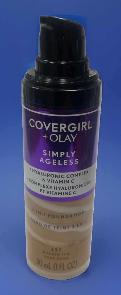 COVERGIRL+Olay Simply Ageless 3-in-1, 1 Fl Oz 257 Golden Tan Read!!