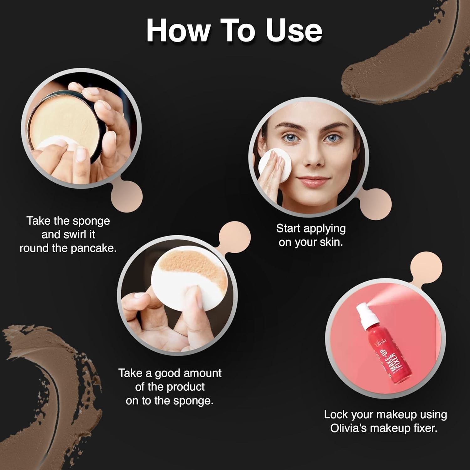 Olivia Pan Cake 100% Waterproof Full Coverage Makeup Base (Fresh Peach – 23)