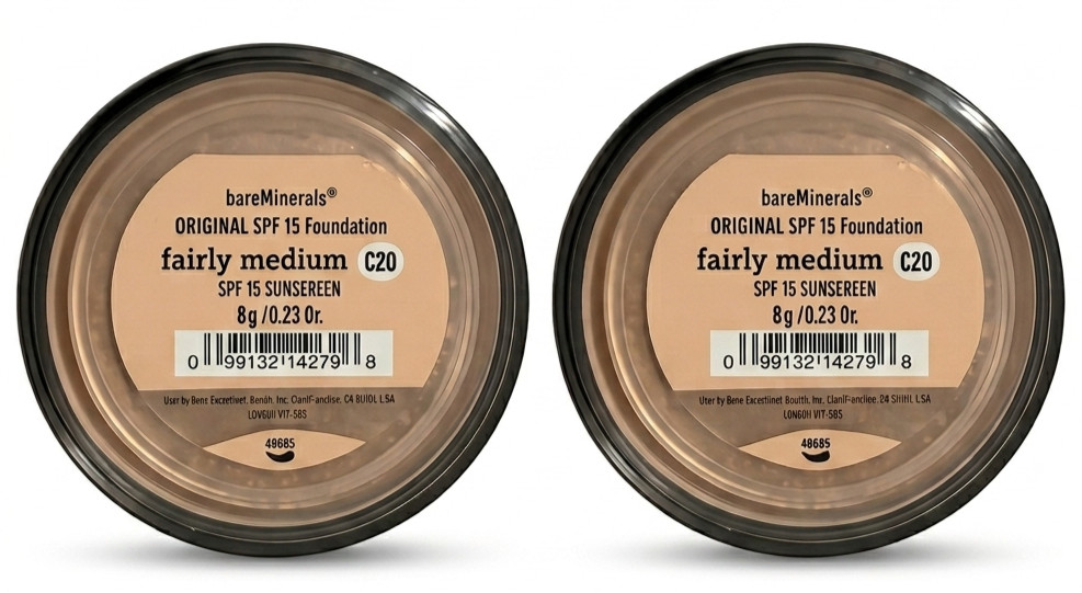 bareMinerals Original Foundation SPF 15 Fairly Medium C20 8g x2 Powder New