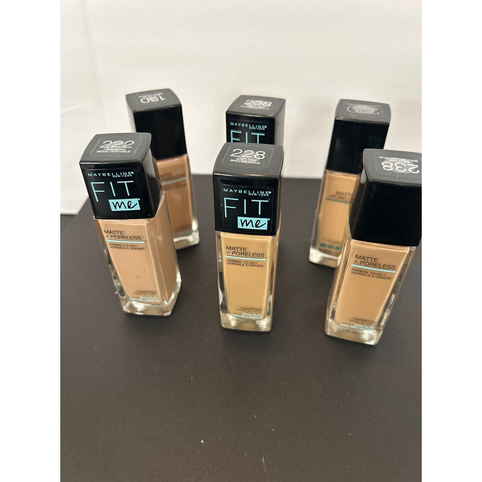 Foundation Tan Matte Poreless Liquid Makeup Bulk Lot Maybelline Fit Me 6 Bottles