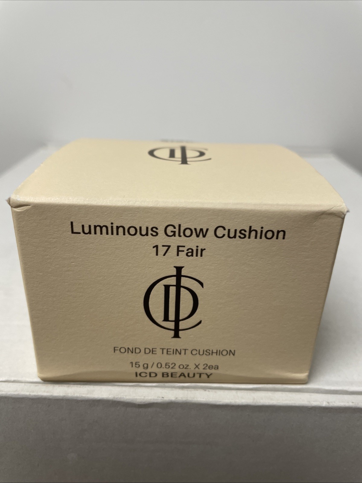 INCELLDERM ICD Luminous Glow Cushion & Refill 17 Fair 15g /0.52 oz X 2 ea