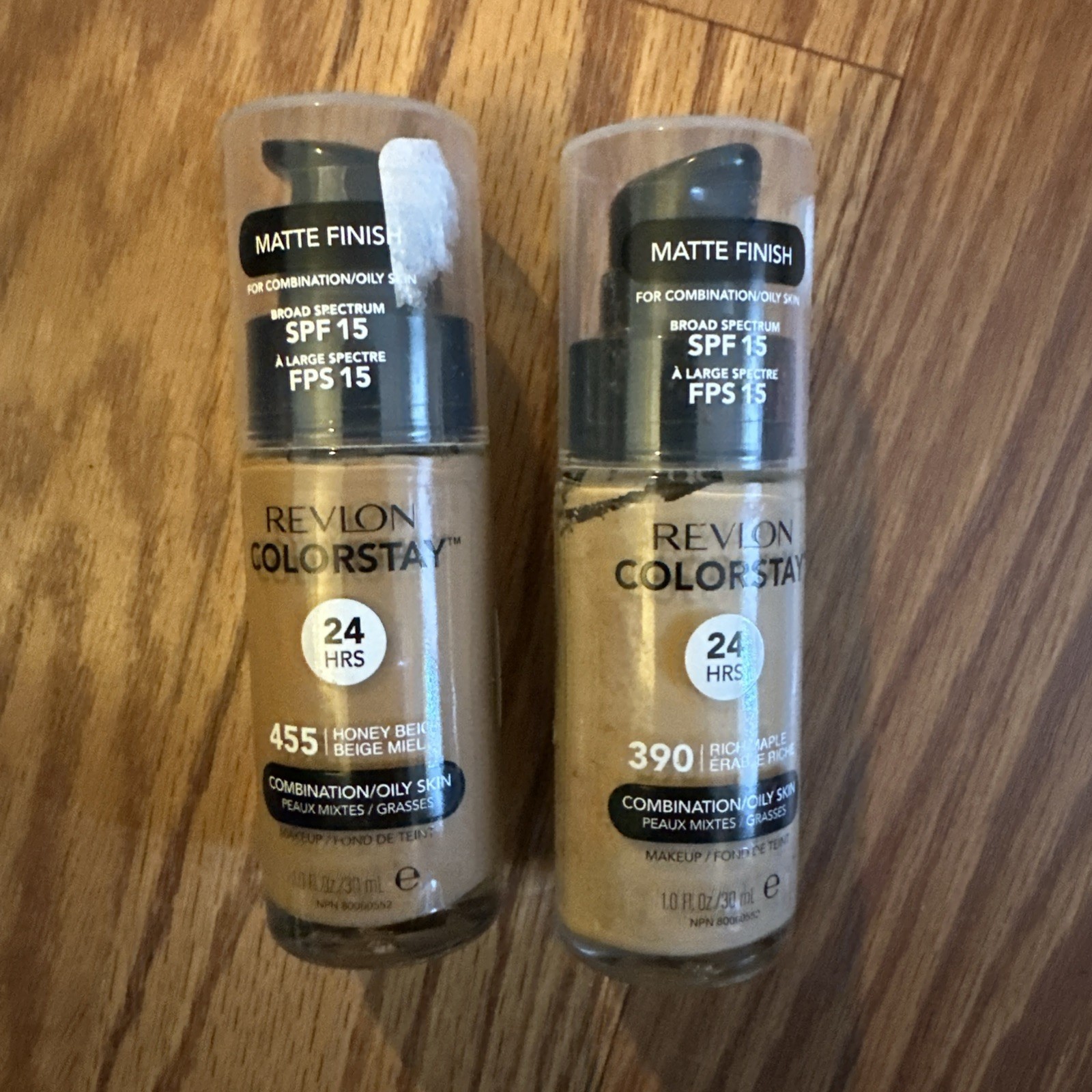 Revlon ColorStay Foundation Combination Oily Matte finish 390 Rich Maple 2 pack