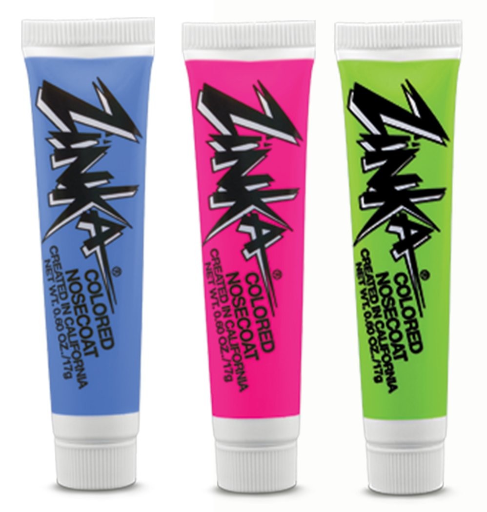 Zinka Colored Nosecoat Zinc Oxide Water Resistant 3 Pack Bundle 0.6 Ounce…