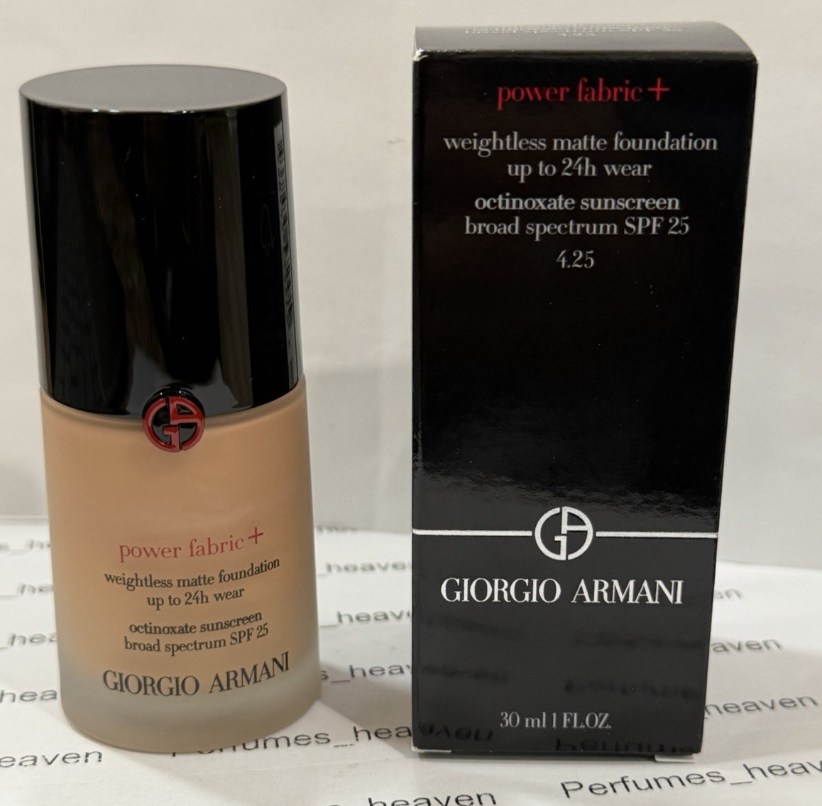 Giorgio Armani Power Fabric + Weightless Matte Foundation SPF25 Shade 4.25 New