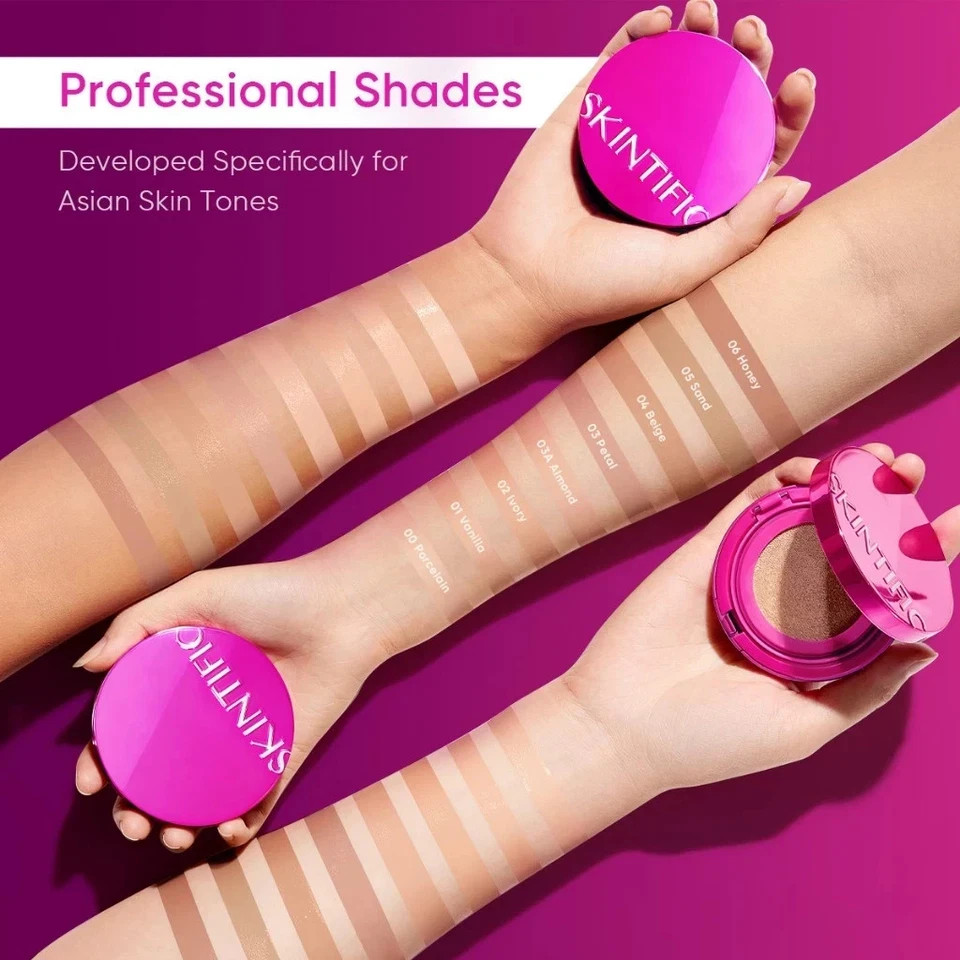 SKINTIFIC Cover Glow Perfect Pink Cushion 11g Radiant Finish 00 Porcelain (X 2)