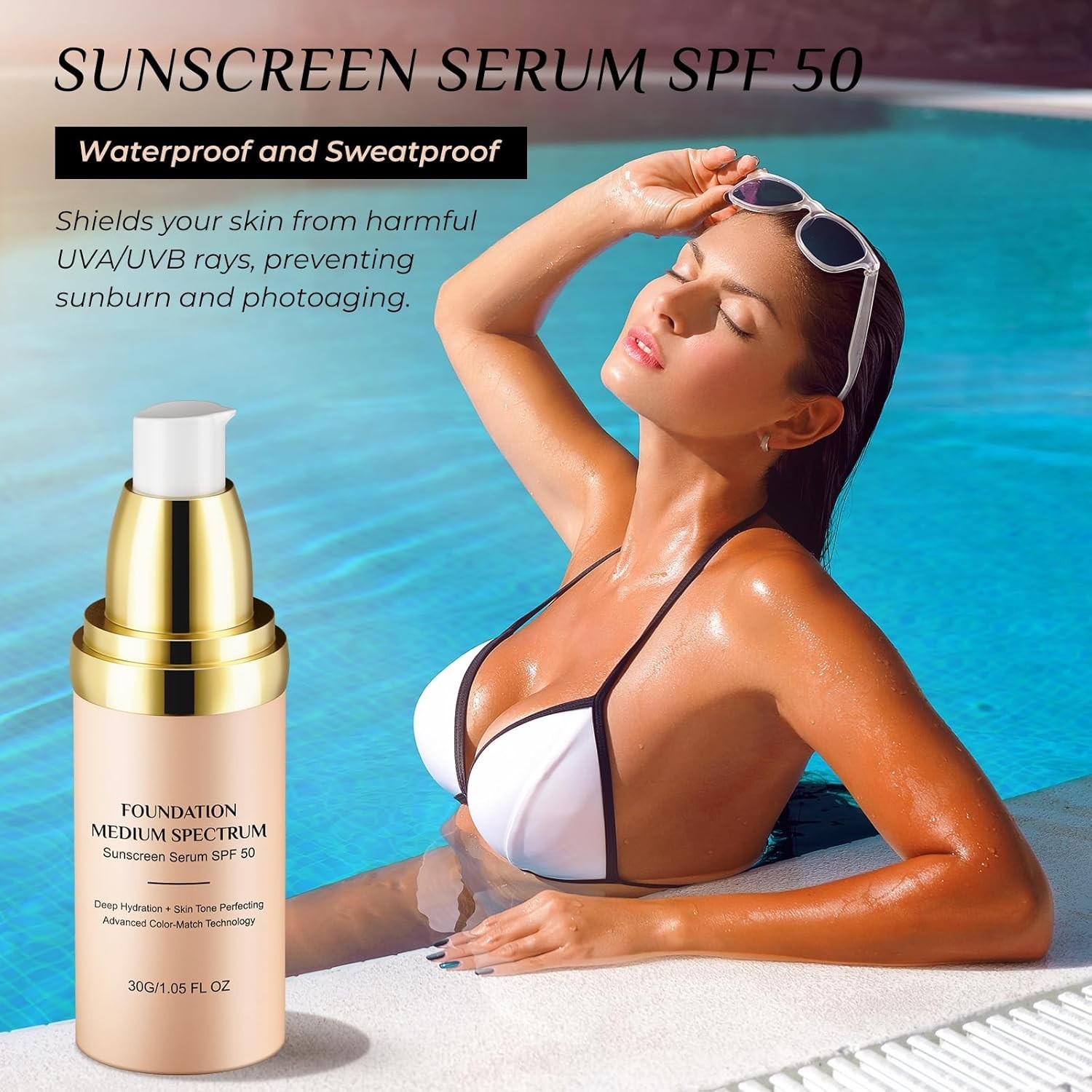 4-in-1 Color Changing Foundation SPF 50+ – Hydrating & Waterproof Formula