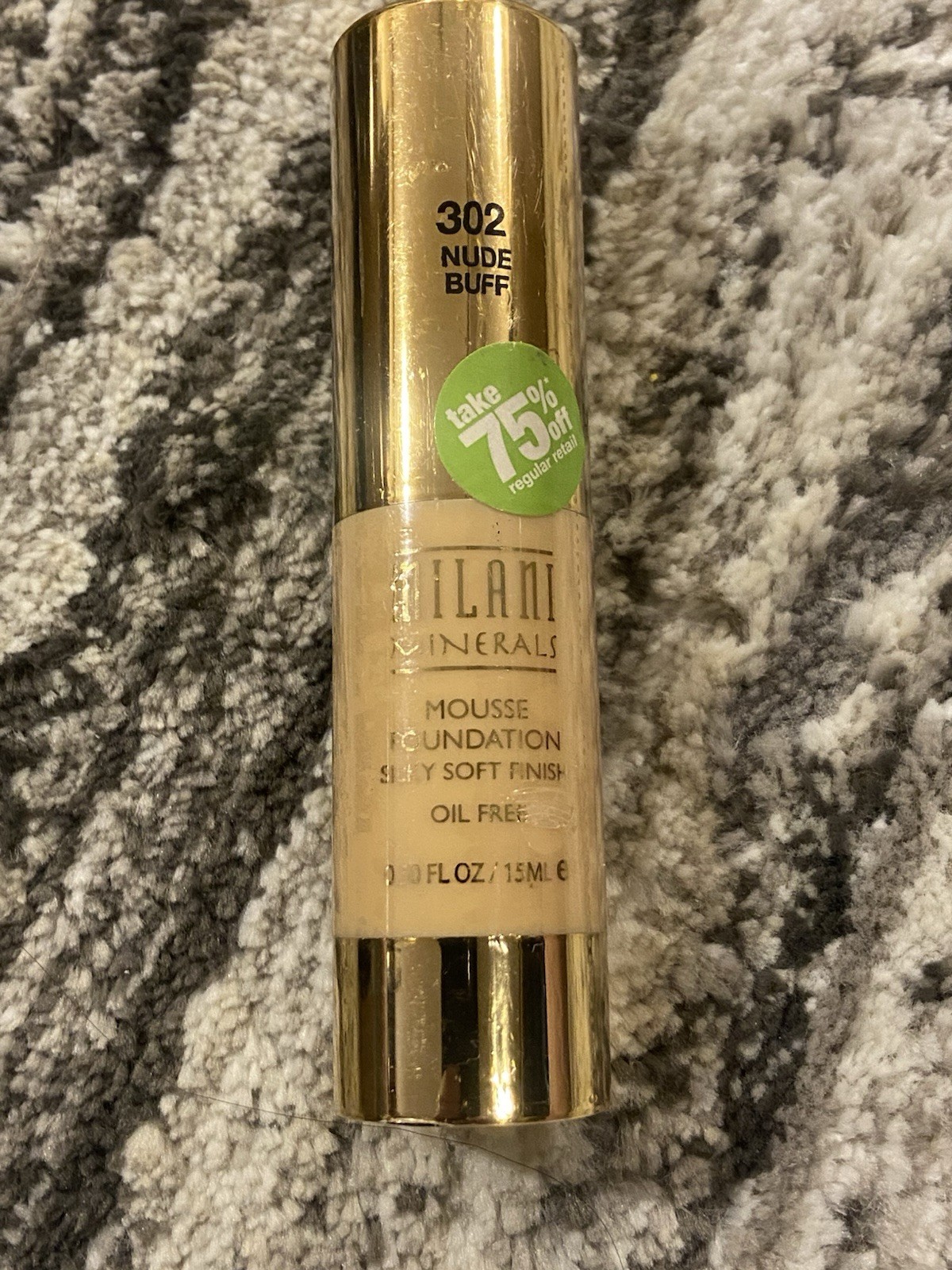 SEALED Milani Minerals Mousse Foundation 302 Nude Buff .50oz Oil Free FULL SIZE
