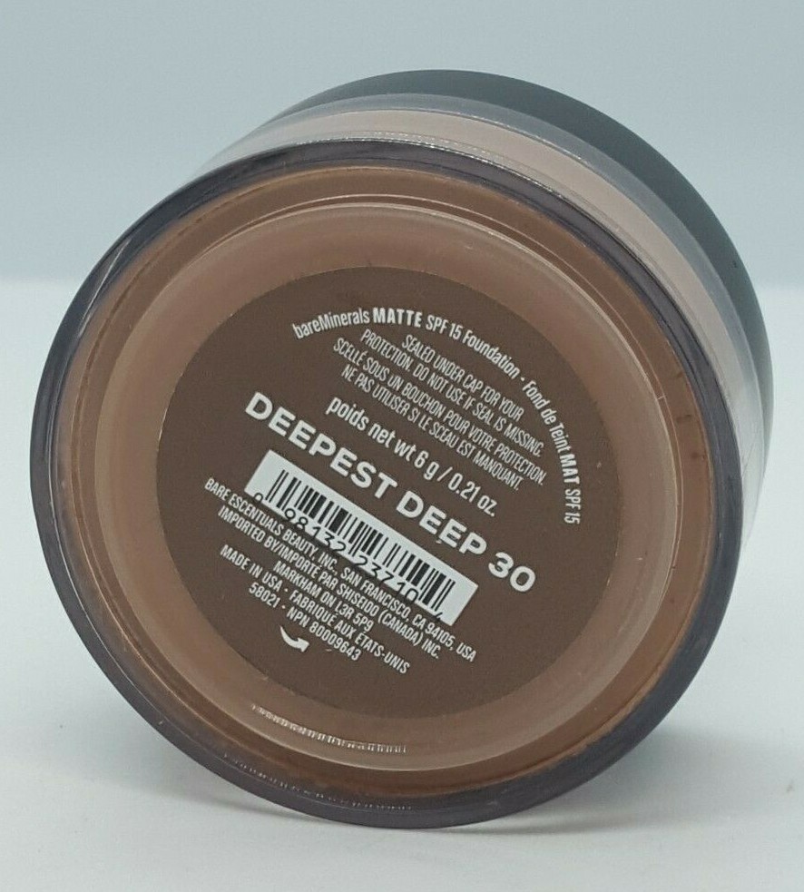 bareMinerals Matte Foundation 30 DEEPEST DEEP 0.21oz/6g Broad Spectrum SPF15 NEW
