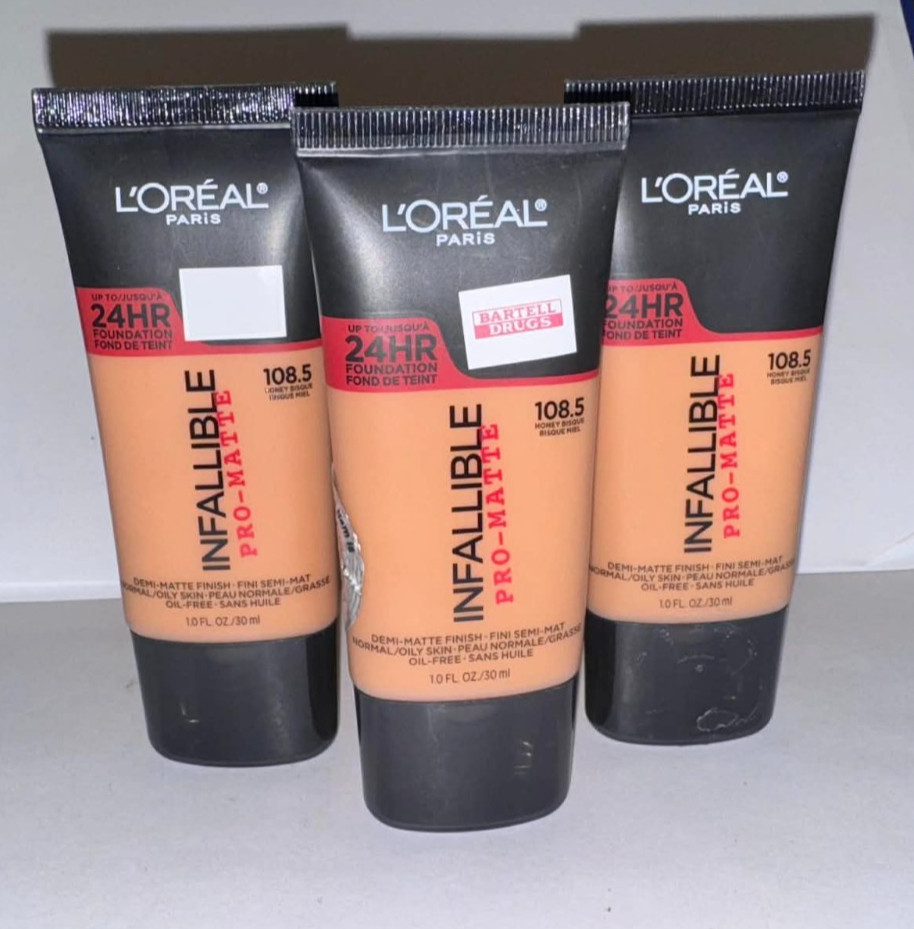 x3 108.5 HONEY BISQUE ~L’Oreal INFALLIBLE Pro-Matte Foundation Makeup Demi-Matte