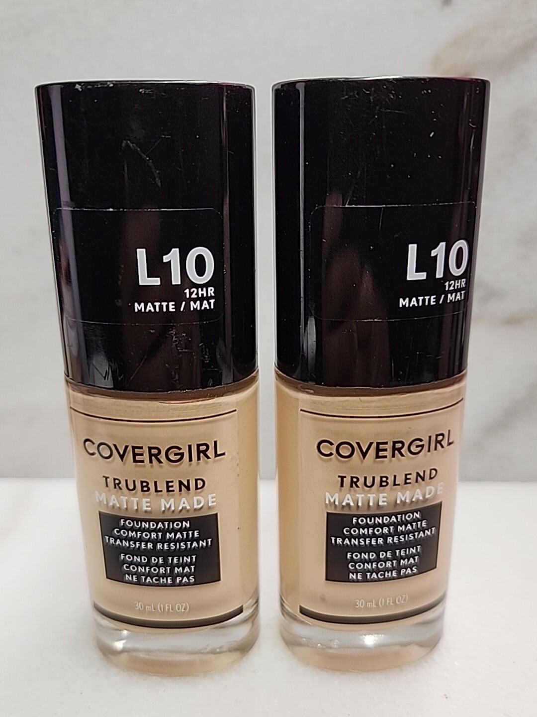 2 Covergirl TruBlend Matte Made Liquid Foundation,#L10 Fair Porcelain