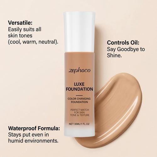 LUXE Intelligent Color Correcting Foundation, 30ml Long-lasting Natural Finish！