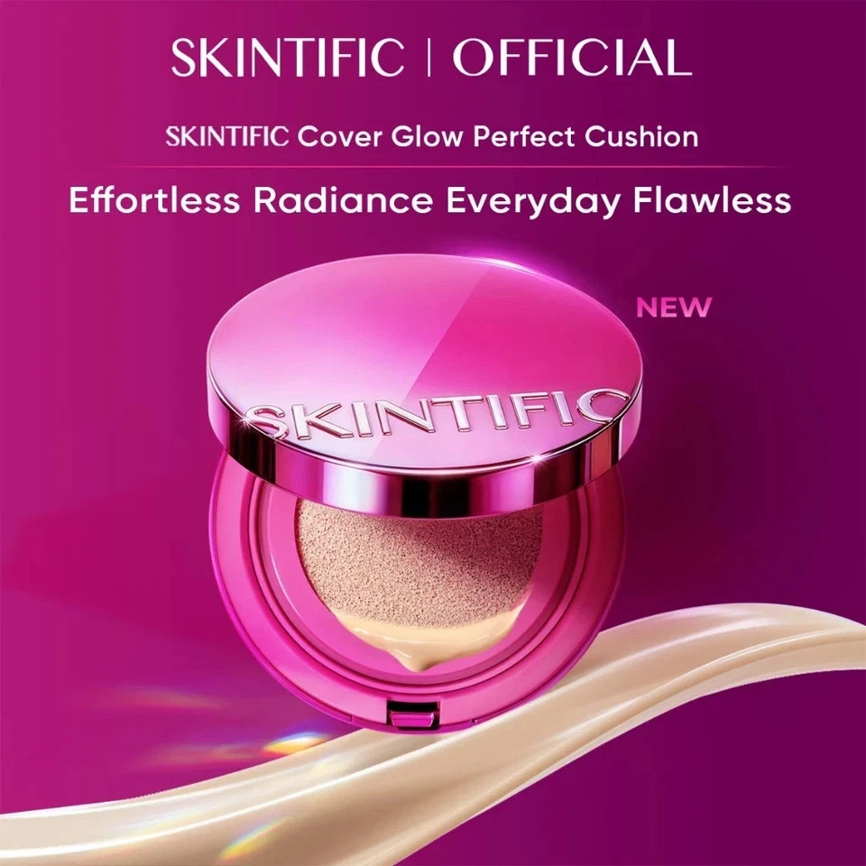 SKINTIFIC Cover Glow Perfect Pink Cushion 11g Radiant Finish 00 Porcelain (X 2)