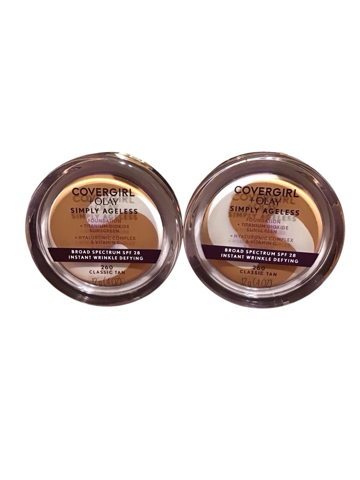 2x Covergirl +Olay Simply Ageless 260 Classic Tan SPF28 (expires in 2026)