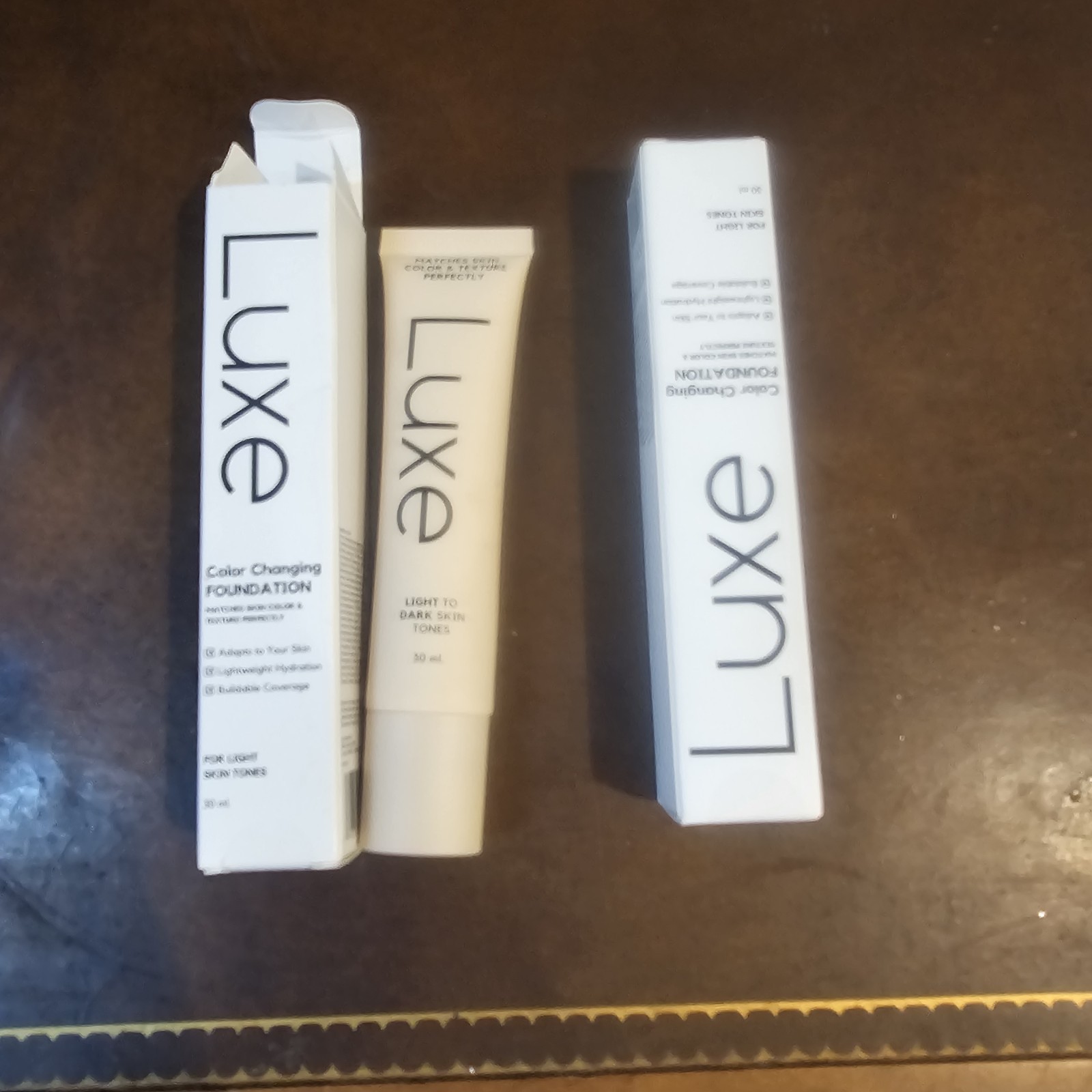 Luxe Research Color Changing Foundation for Women – 30 mL LIGHT skin tone – Two